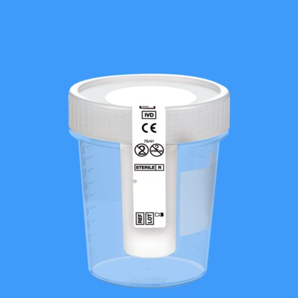 Urinbecher NFT 100 ml steril, mit montiertem Schraubdeckel (5 Stck.)