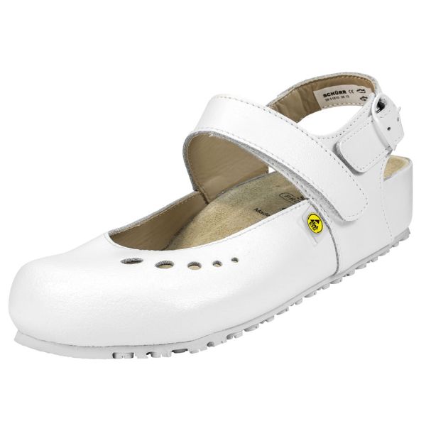 Sandale Modell BABENHAUSEN mit Fersenriemen weiß