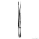 Splitterpinzette, gerade, gerieft, 8 cm 0