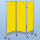 Wandschirm 3-flügelig, fahrbar, Farbe: gelb/gelb/gelb