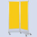 Wandschirm 2-flügelig, fahrbar, Farbe: gelb/gelb