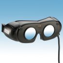 LED Nystagmusbrille schwarz Kabelversion mit Akku und Ladekabel
