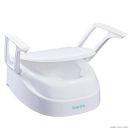 Toilettensitzerhöhung SmartFix weiß, mit Armlehnen und Deckel