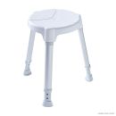 TAYO Duschhocker rund, weiß, Stuhlbeine silber