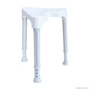 TAYO Duschhocker dreieckig, weiß, Stuhlbeine silber