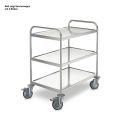 Medizinischer Servierwagen Edelstahl, mit 3 Böden 800 x 500 mm