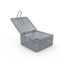 Siebkorb für Kleinteile 80 x 80 x 42 mm, mit Bodenrahmen und Deckel