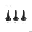 Dauer-Ohrtrichter-Set schwarz, (je 1 x Ø 2