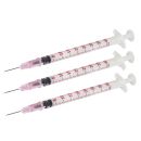 DISPOMED-Einmal-Spritzen 1 ml Insulin, U-40 mit Kanüle 0