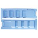 Medikamentendispenser ratiomed, blau, mit Beschriftung: deutsch/englisch