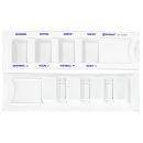 Medikamentendispenser ratiomed, weiß, mit Beschriftung: deutsch/englisch