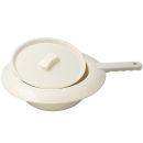 Stechbecken aus Kunststoff mit Flachgriff und Deckel für Erwachsene