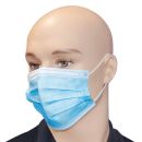 OP-Masken Typ II, 3-lagig, blau, mit elastischen Ohrschlaufen (50 Stck.)