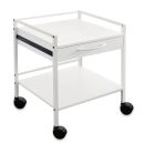 Vielzweckwagen mit 1 Schublade pulverbeschichtet grauweiß