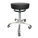 Rollhocker schwarz mit Aluminiumfuß Polster 80 mm