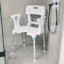 Duschstuhl Laguna mit Arm-/Rückenlehne und Hygieneausschnitt